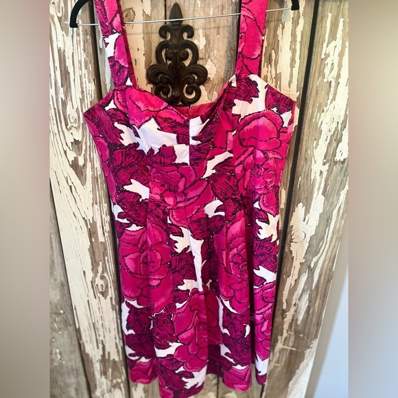 Donna Rocco Floral Dress size 14 Roses Pink with pockets - Picture 2 of 6